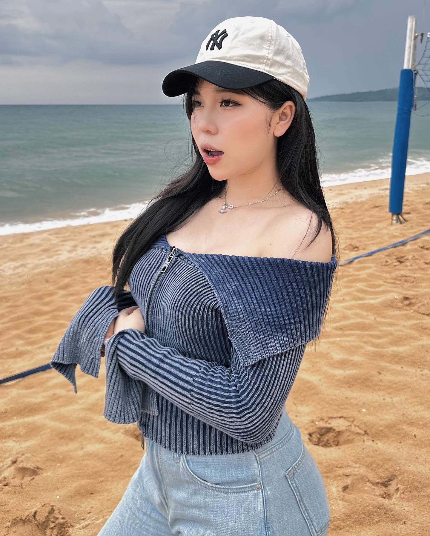 405 -  Nón MLB Unstructured Ball cap - Trắng Kem Đen - Ny Đen [HÀNG CHÍNH HÃNG]