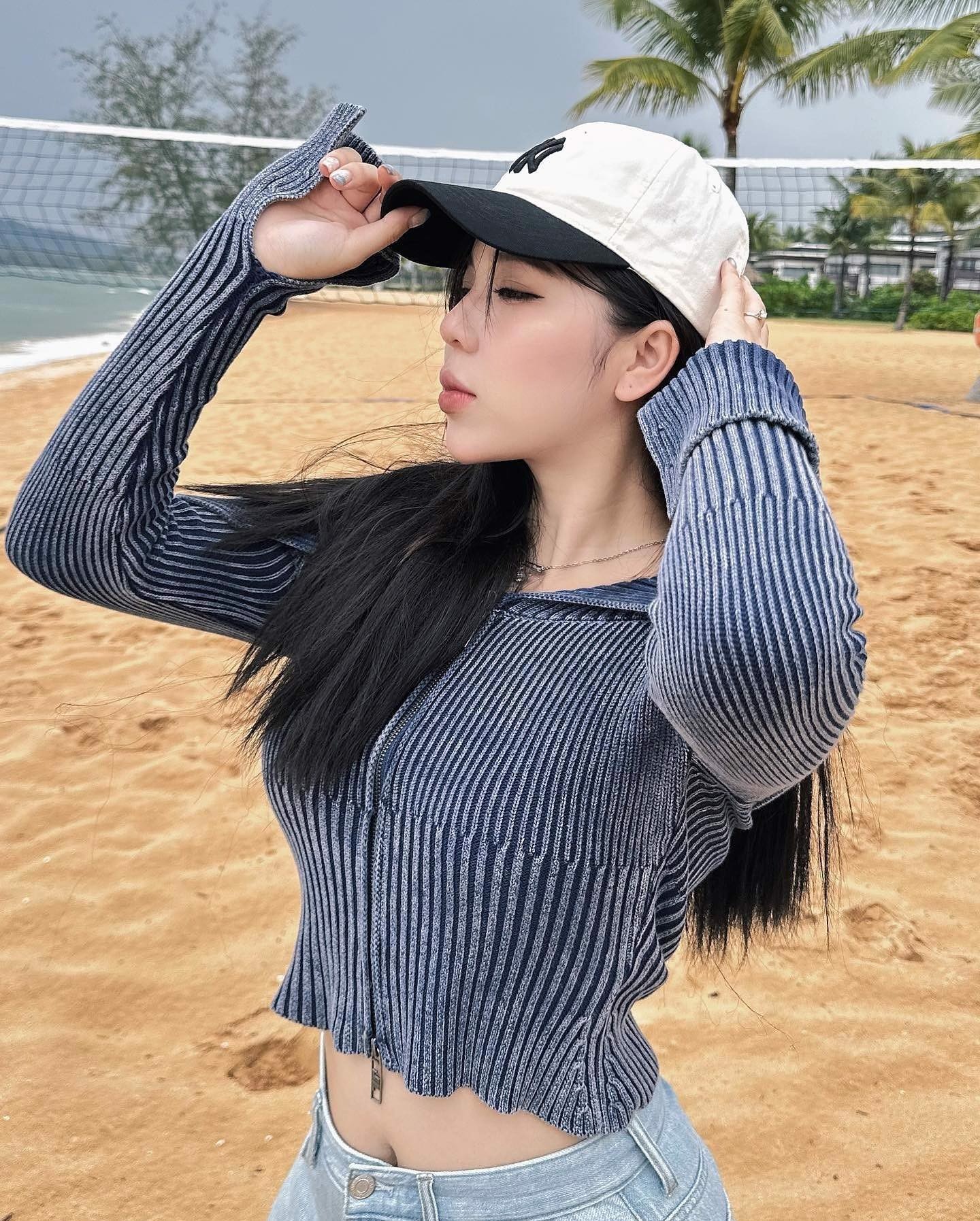 405 -  Nón MLB Unstructured Ball cap - Trắng Kem Đen - Ny Đen [HÀNG CHÍNH HÃNG]