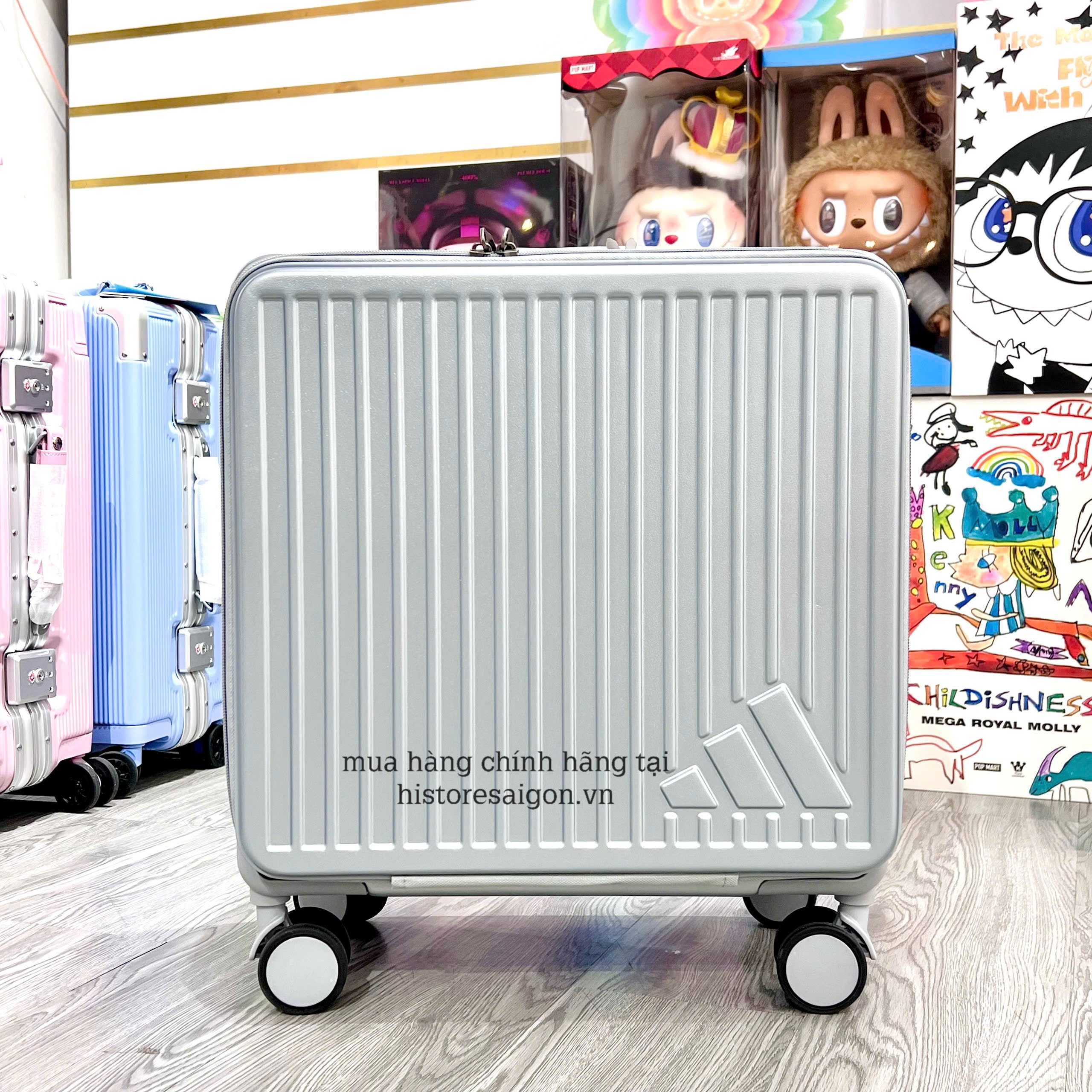 1327 - Vali Adidas Xách Tay Xám Embossed Logo Size Cabin Mang Lên Máy Bay [CHÍNH HÃNG]