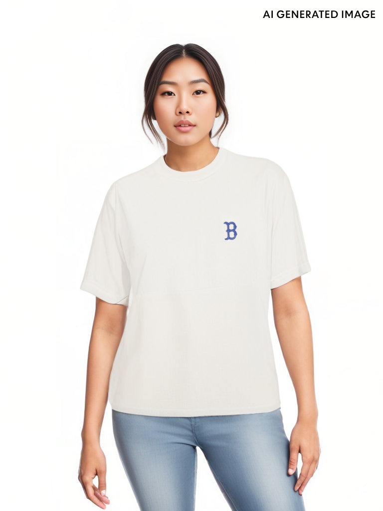 1055 -  Áo MLB Classic Monogram Big Lux Boston Red Sox Cream - Trắng Kem - Code 3ATSM0343 43CRS [HÀNG CHÍNH HÃNG]