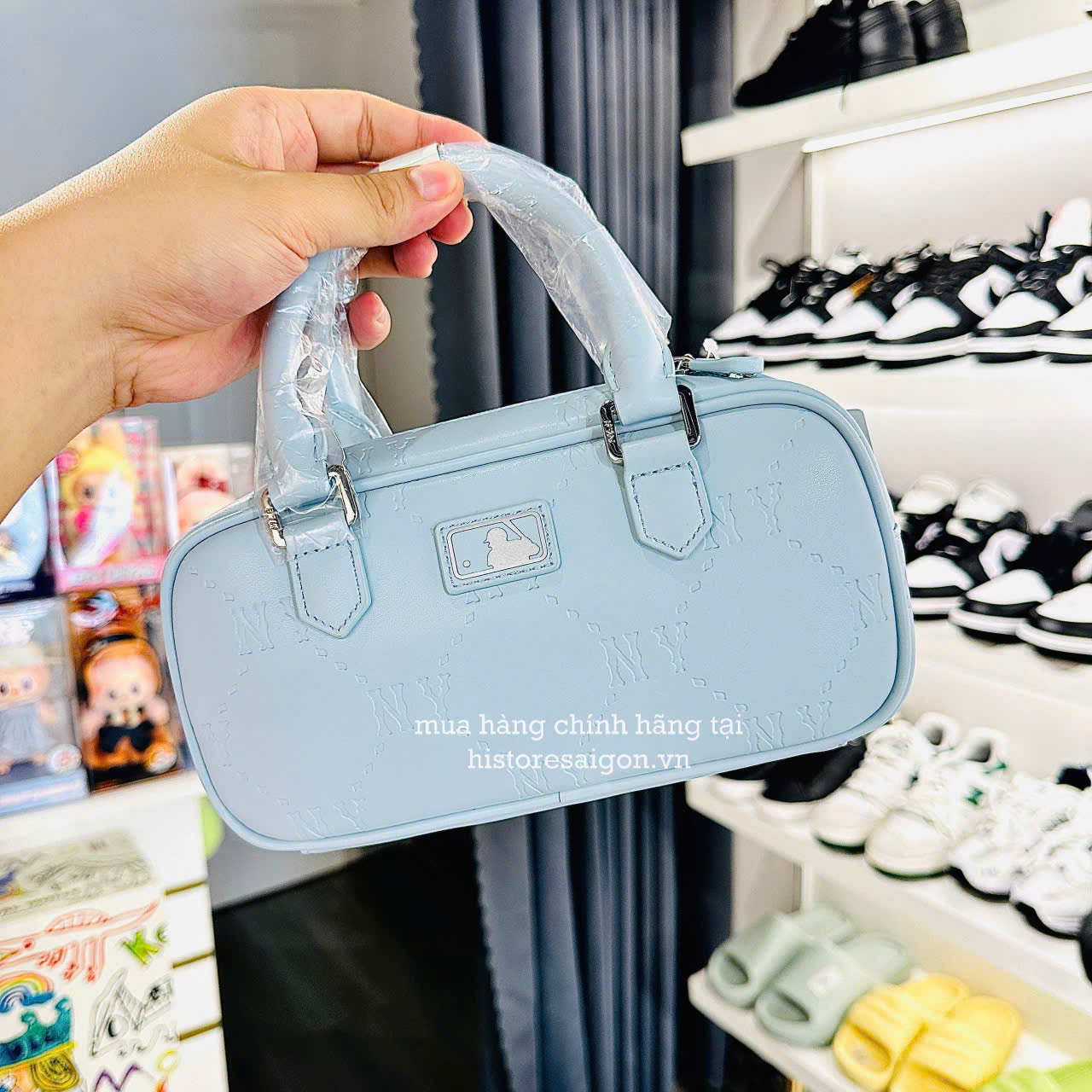 1729 - Túi MLB Diamond Monogram New York Baby Blue 7ACRMD55N-50SBL [HÀNG CHÍNH HÃNG]