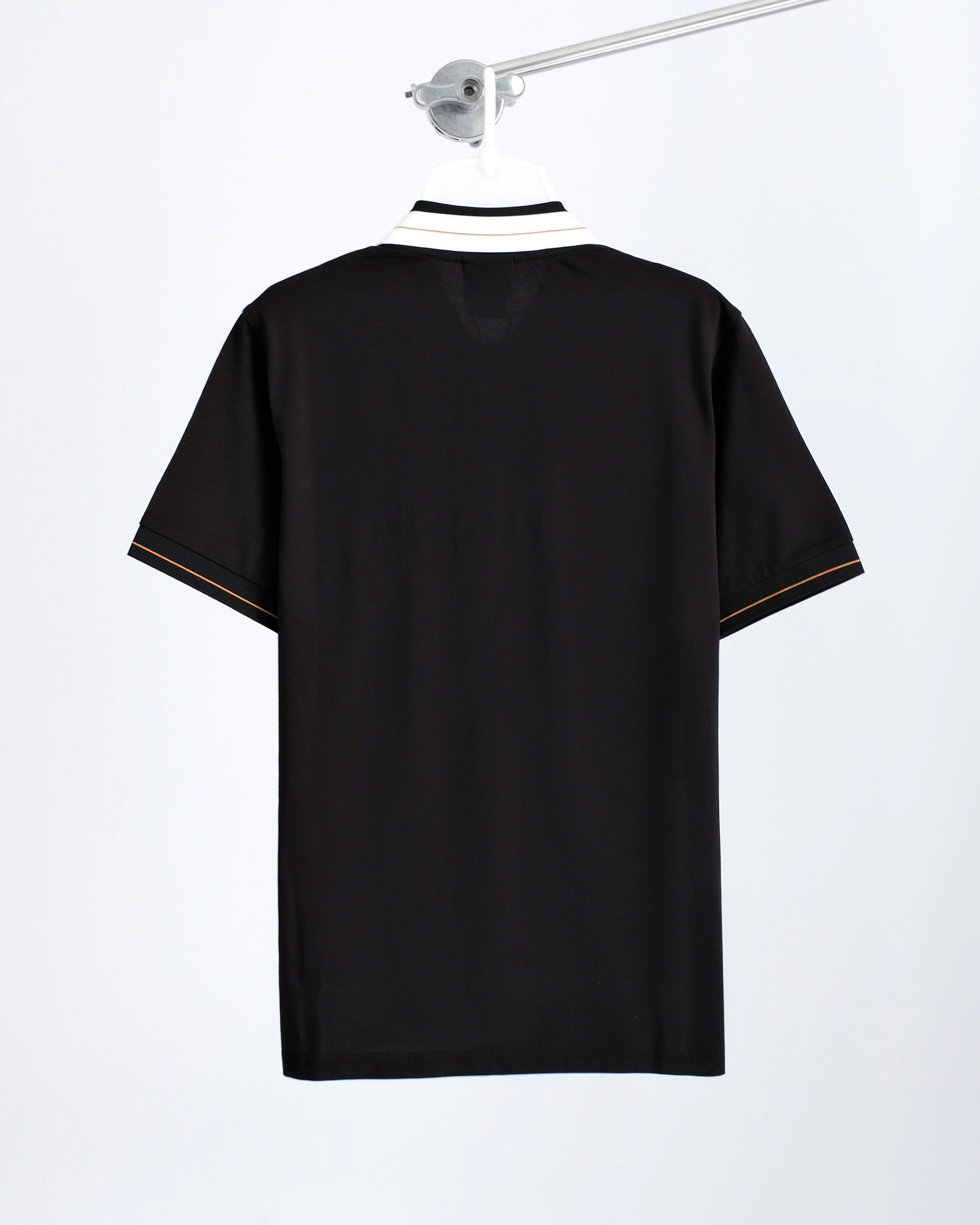 2126 - Áo Polo New Era NY Đen Cổ Trắng Viền Nâu [HÀNG CHÍNH HÃNG]