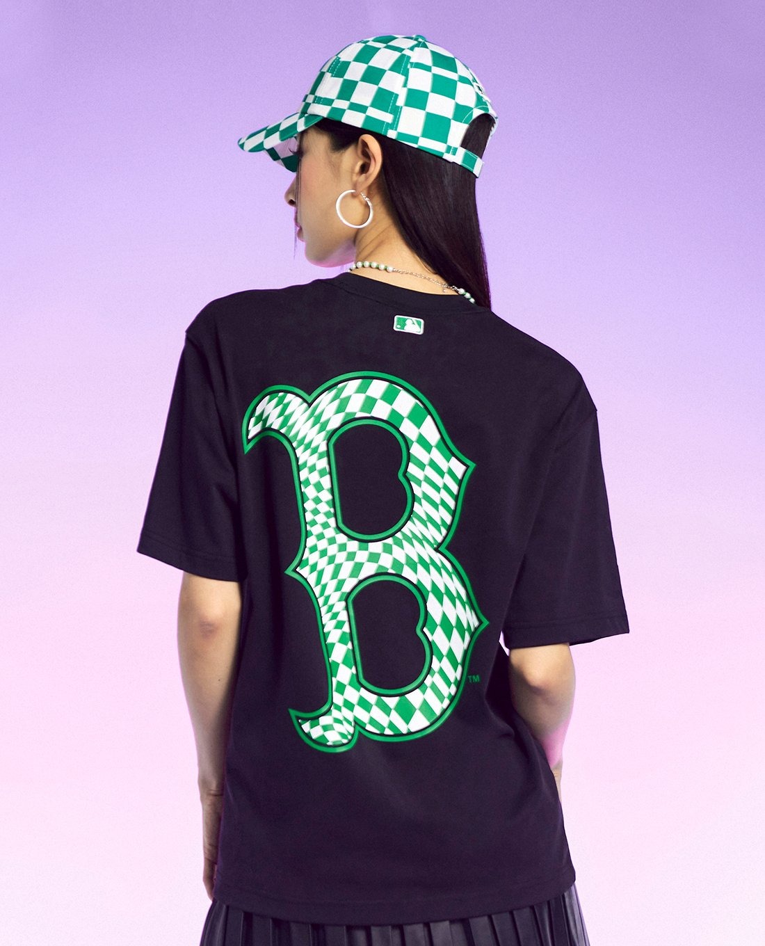 545 -  Áo MLB Big B Boston Checkerboard Logo - Đen - Code 3ATSO0233-43BKS [HÀNG CHÍNH HÃNG]