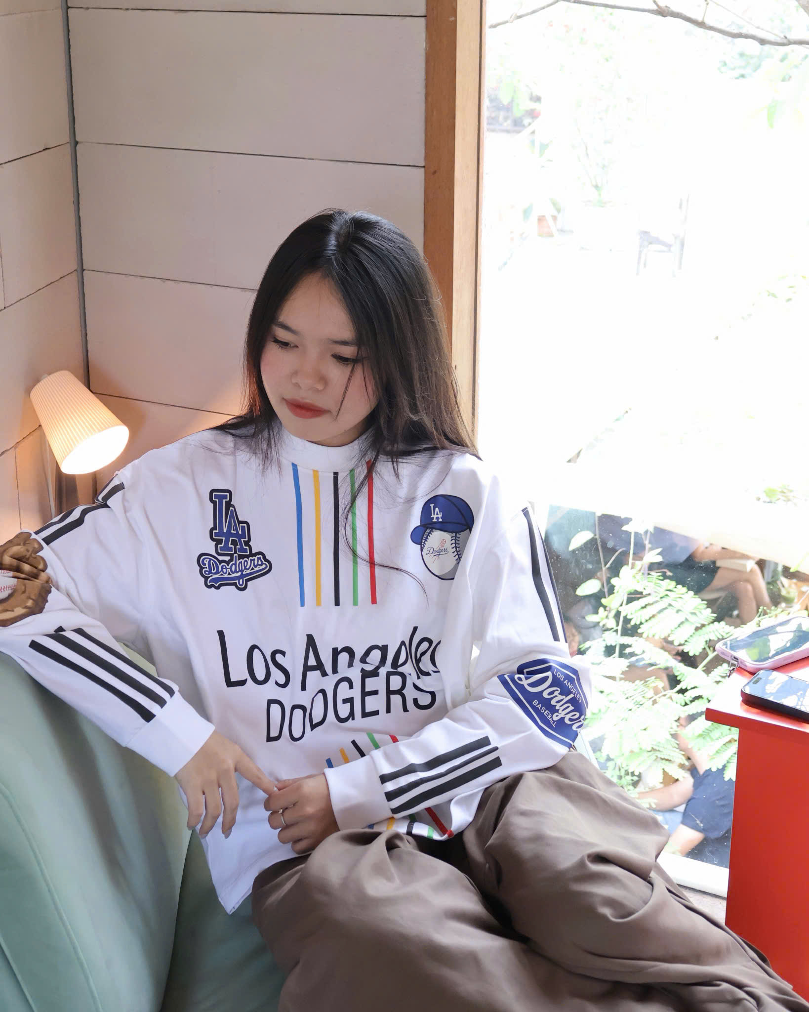 2245 - Áo Sweater New Era Los Angeles Baseball MLB Trắng Kem [HÀNG CHÍNH HÃNG]