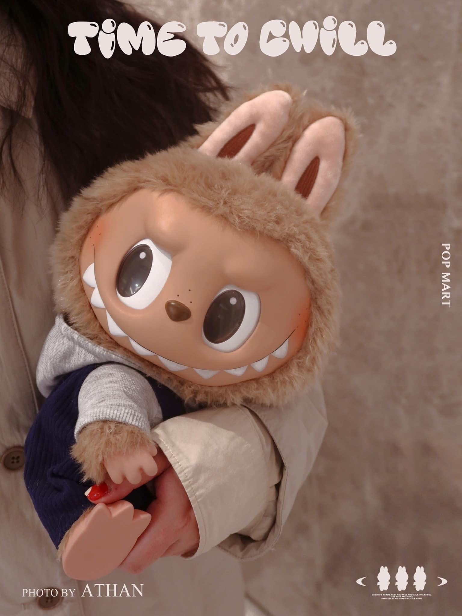 1147 - Gấu Bông Art Toy Labubu Time To Chill POP MART - Size 38cm - [HÀNG CHÍNH HÃNG]