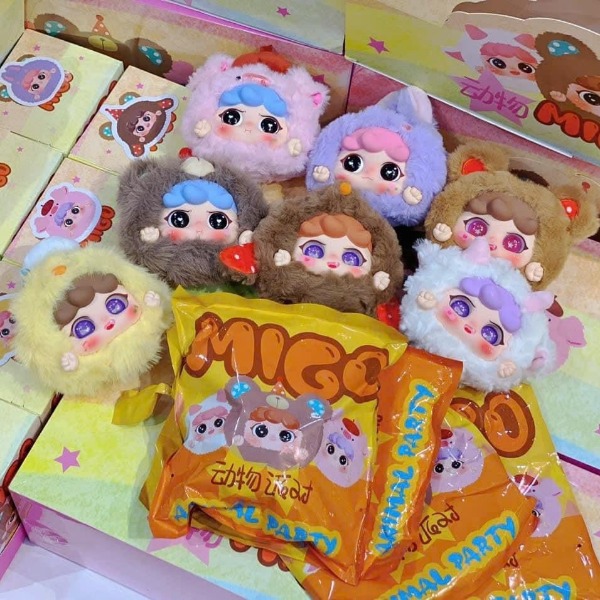 1226 - Migo Full Set 8 Box - The Baby Three Migo Animal Party Big Cute Plush Series Art Toy [CHÍNH HÃNG]
