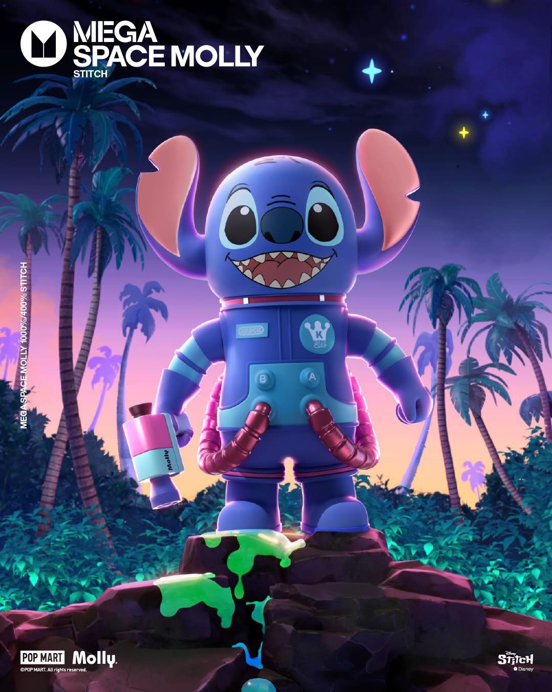1496 - Molly Stitch 400% - POPMART MEGA SPACE MOLLY 400% STITCH [CHÍNH HÃNG]