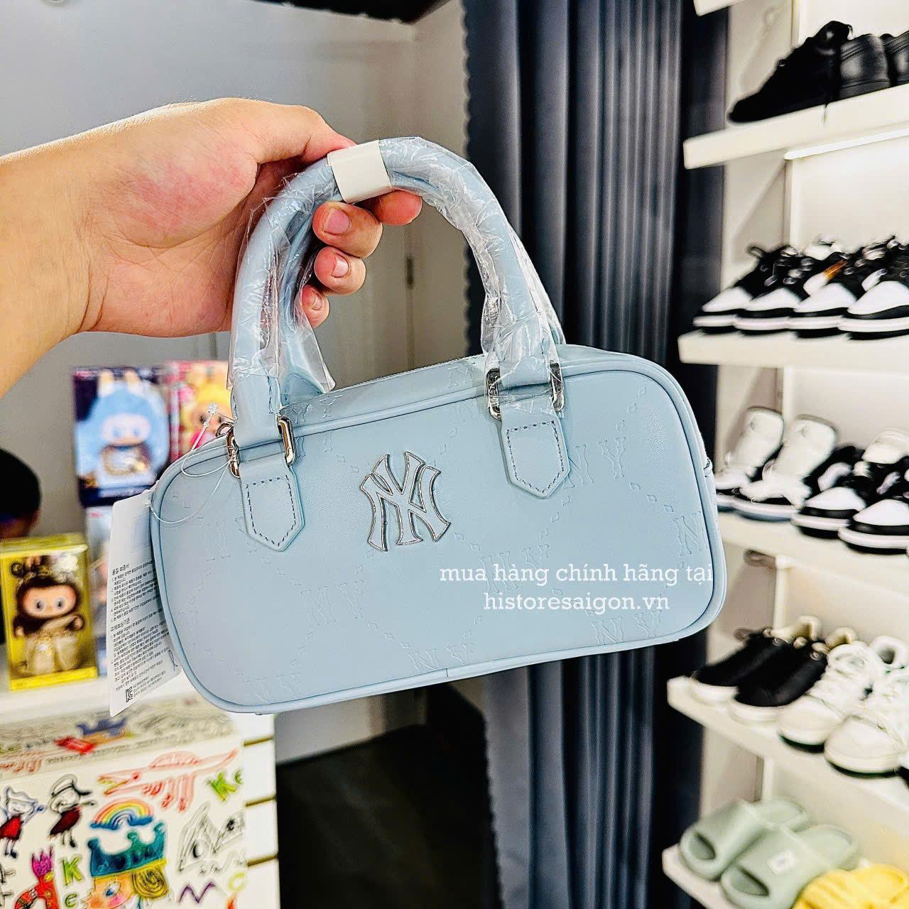 1729 - Túi MLB Diamond Monogram New York Baby Blue 7ACRMD55N-50SBL [HÀNG CHÍNH HÃNG]