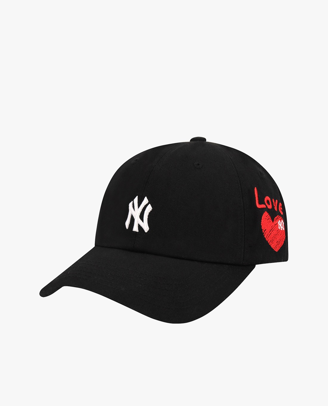 437 -  Nón MLB Unstructured Ball cap - Đen - Ny Trắng Love Tim Đỏ [HÀNG CHÍNH HÃNG]