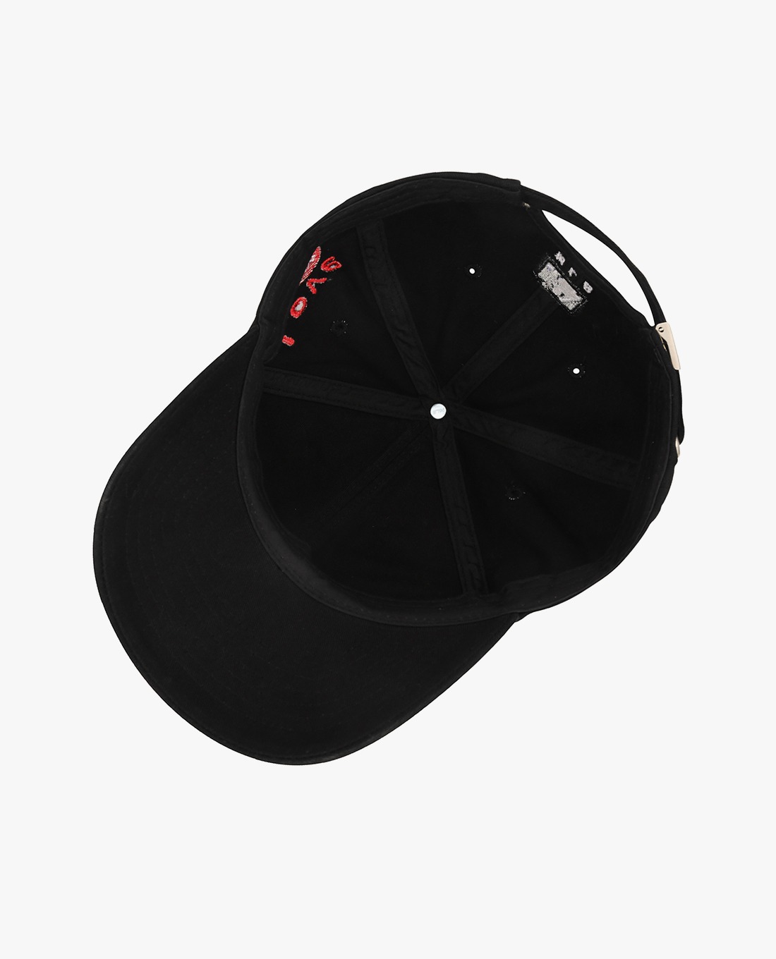 437 -  Nón MLB Unstructured Ball cap - Đen - Ny Trắng Love Tim Đỏ [HÀNG CHÍNH HÃNG]