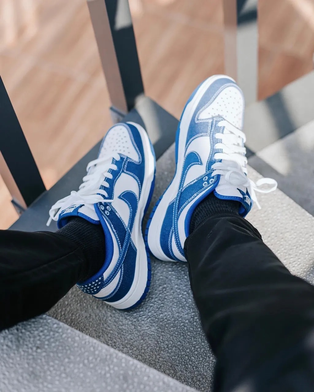 457 -  Giày Nike Dunk Low Sashiko Industrial Blue - Code DV0834 - 101 [HÀNG CHÍNH HÃNG]