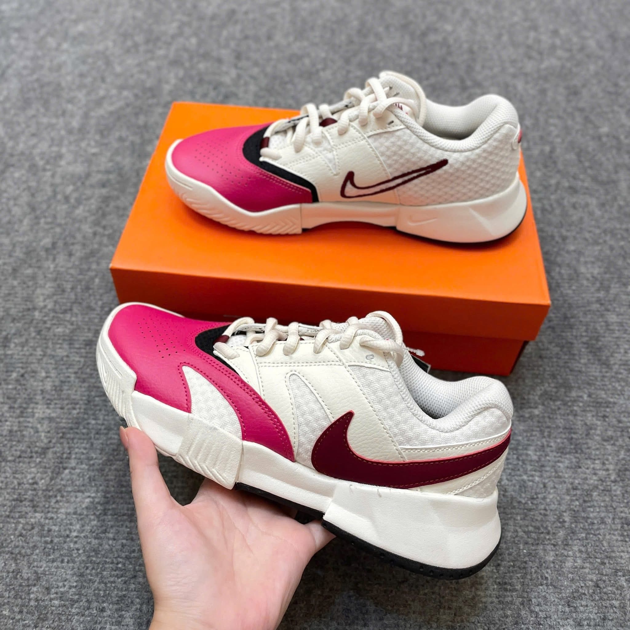 1822 - Giày Nike Court Lite 4 ‘Pale Ivory Sail Black Team Red’ FD6575-103 Tennis/Pickleball [HÀNG CHÍNH HÃNG]