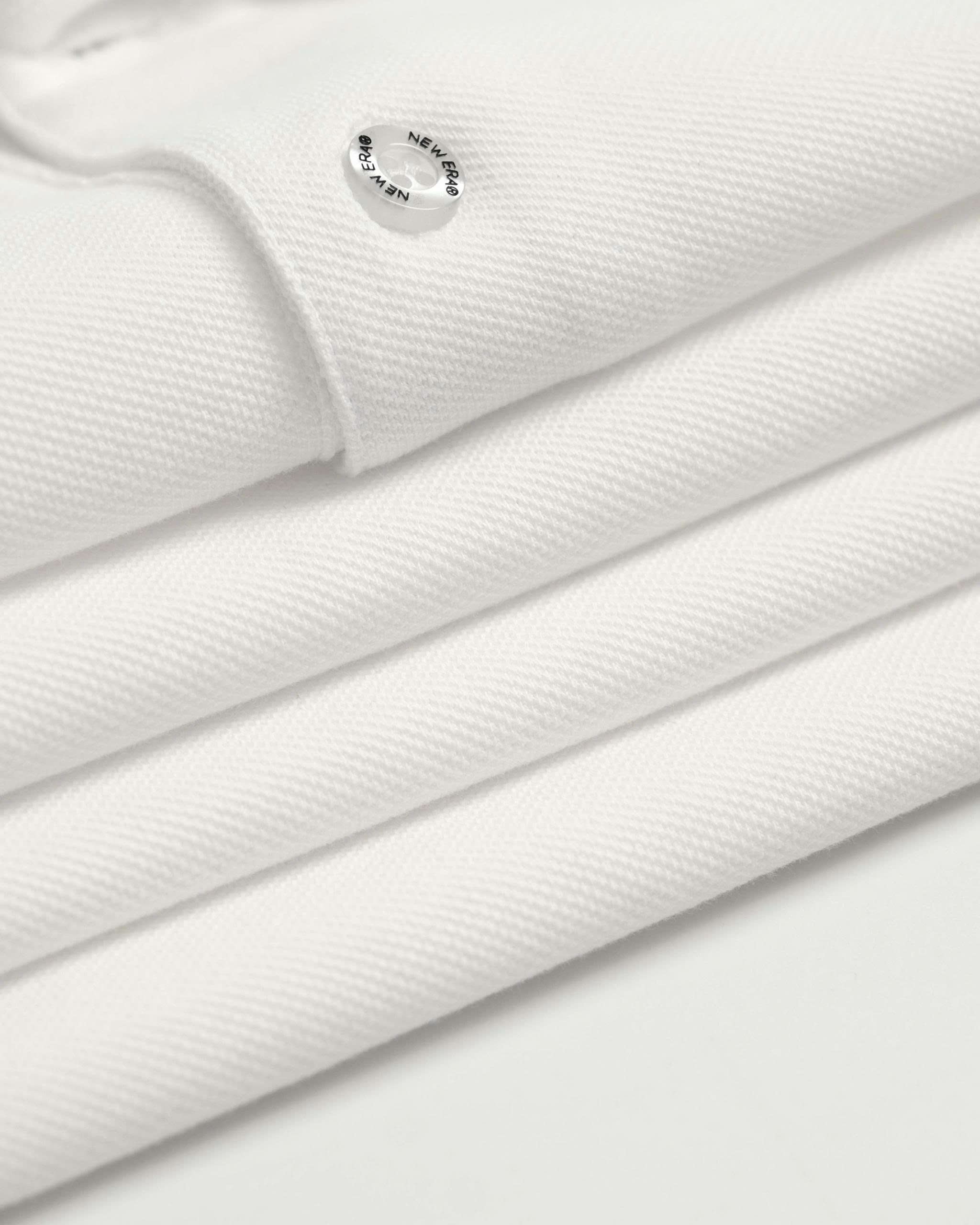 2597 - Áo Polo New Era NY Trắng Cổ Viền Đỏ Đen [HÀNG CHÍNH HÃNG]