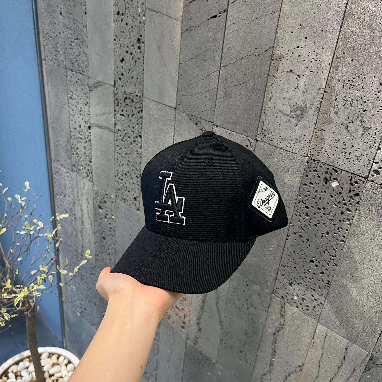 1062 -  Nón MLB LA Dodgers Diamond Stamp Border Black White - Code 3ACP8501N 07BKS [HÀNG CHÍNH HÃNG]