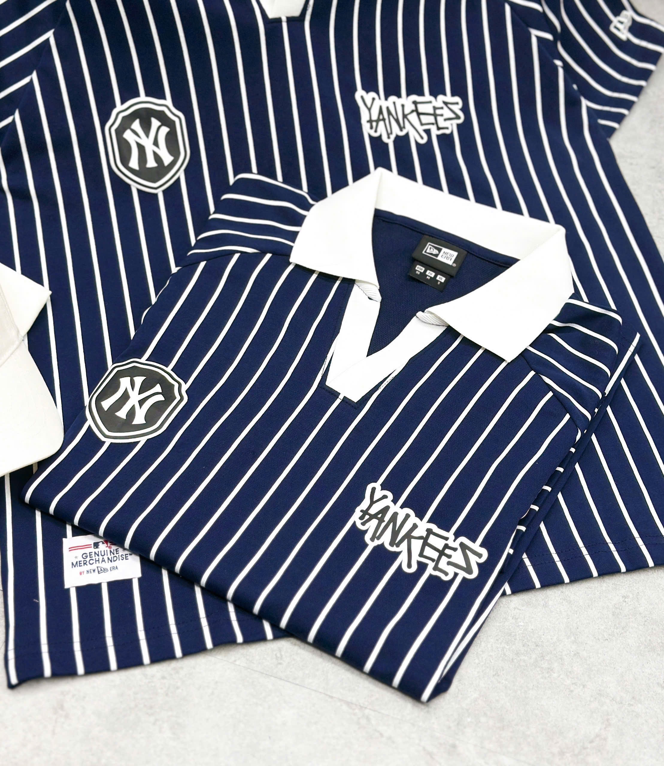 2629 - Áo Polo New Era NY Yankees 07 Xanh Sọc Trắng [HÀNG CHÍNH HÃNG]