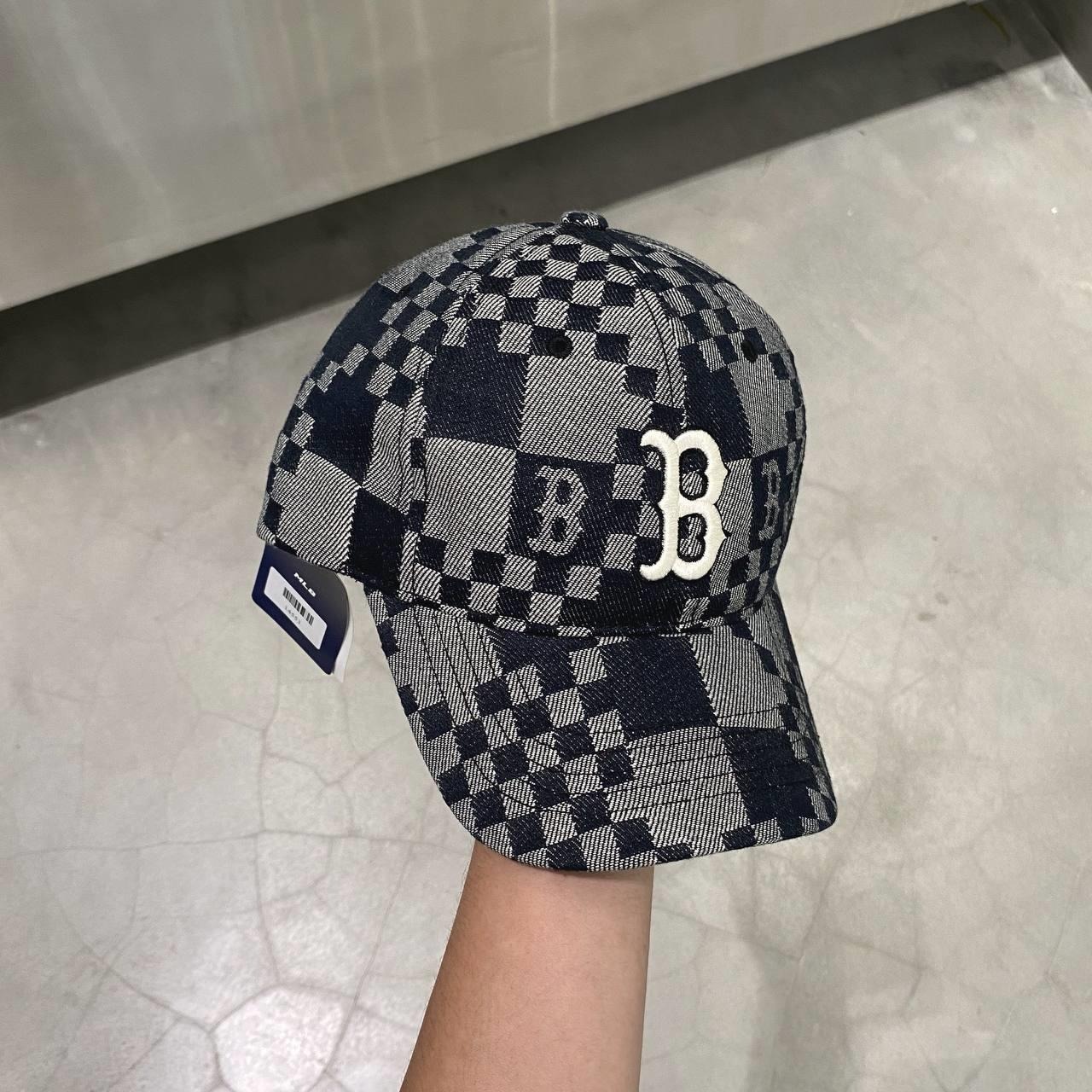 999 -  Nón MLB Monogram Checker Board Big B Denim FW Unisex Street Style - Code 3ACPCC12N 43BKS [HÀNG CHÍNH HÃNG]