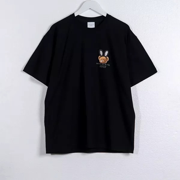 2194 - Áo ADLV Fuzzy Font Rabbit Bear Doll Đen Acmé de la vie ADLV-24SS-SSLRBR-BLK [HÀNG CHÍNH HÃNG]