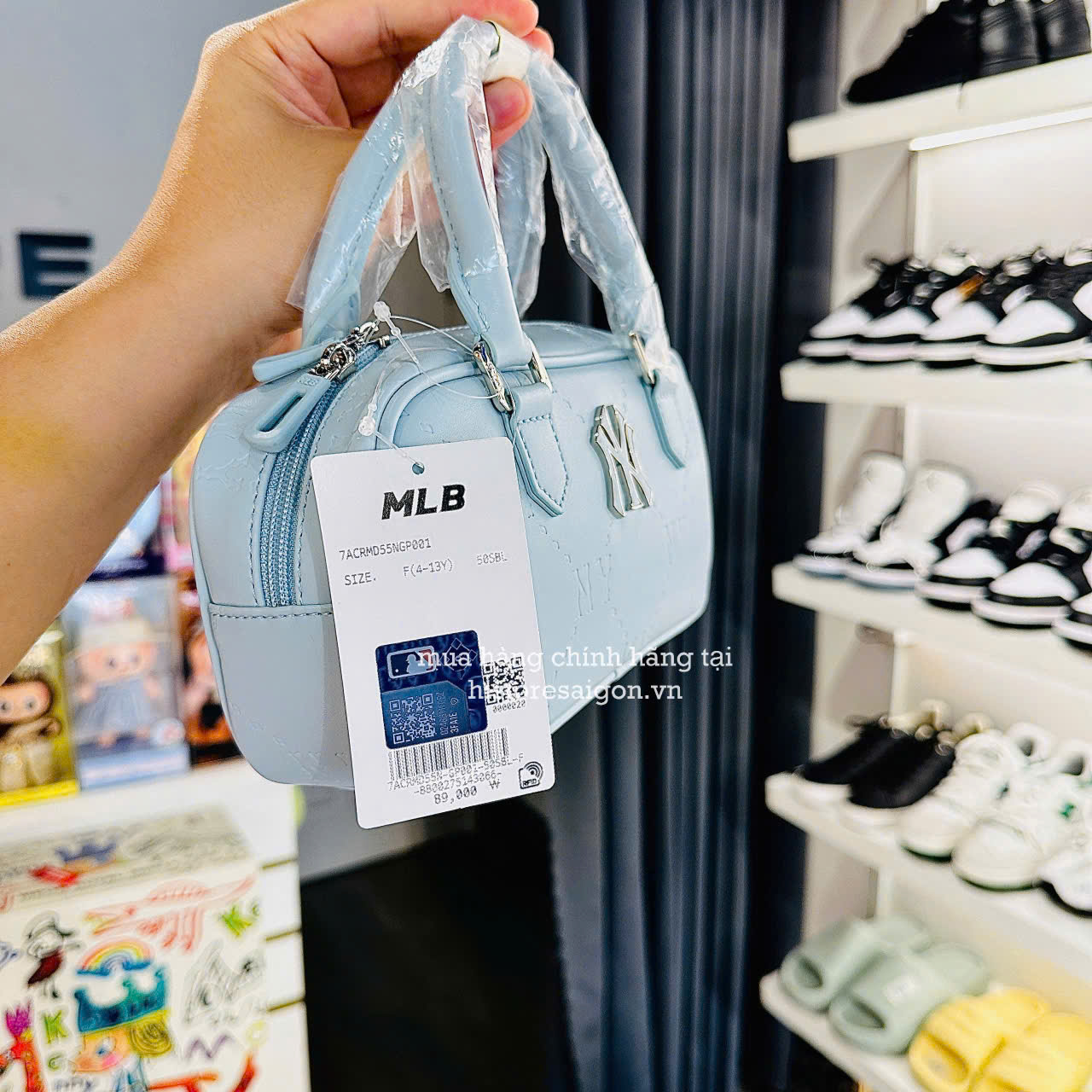 1729 - Túi MLB Diamond Monogram New York Baby Blue 7ACRMD55N-50SBL [HÀNG CHÍNH HÃNG]