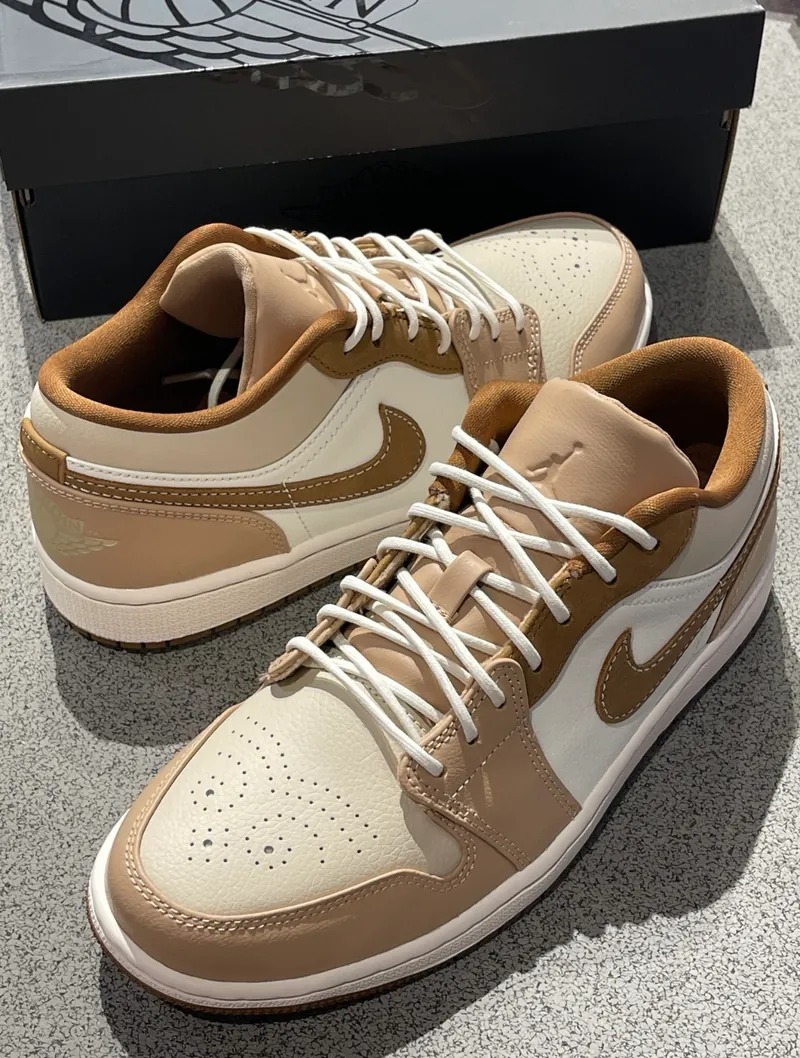 1029 -  Giày Nike Air Jordan 1 Low Premium Tan Brown HF5753 221 [HÀNG CHÍNH HÃNG]
