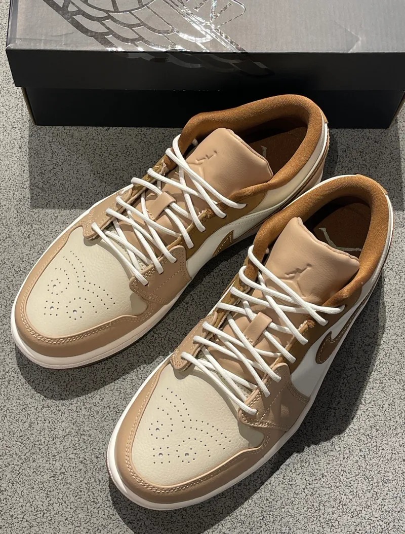 1029 -  Giày Nike Air Jordan 1 Low Premium Tan Brown HF5753 221 [HÀNG CHÍNH HÃNG]