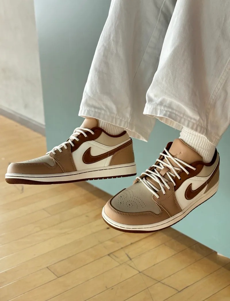 1029 -  Giày Nike Air Jordan 1 Low Premium Tan Brown HF5753 221 [HÀNG CHÍNH HÃNG]