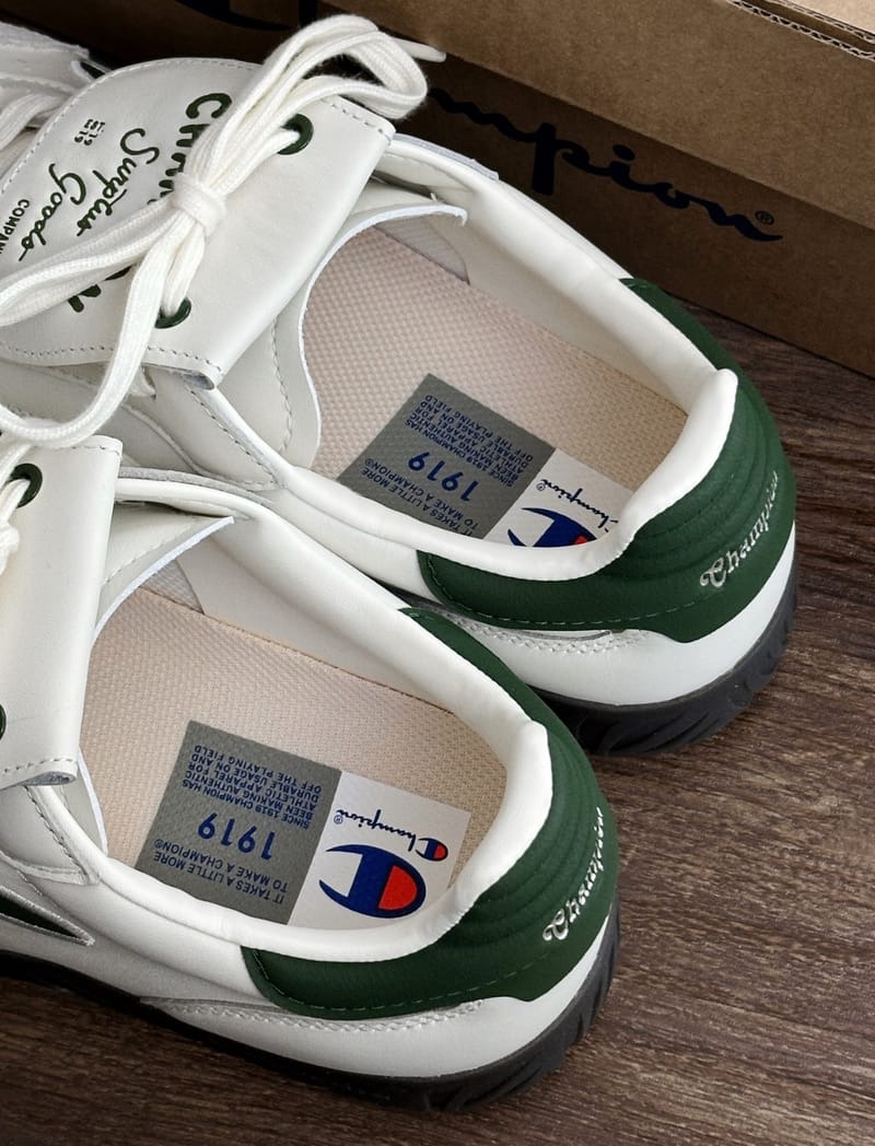 2625 - Giày Champion Essentials Champ T-Trainer White/Green U4CFCTM14N1 [HÀNG CHÍNH HÃNG]