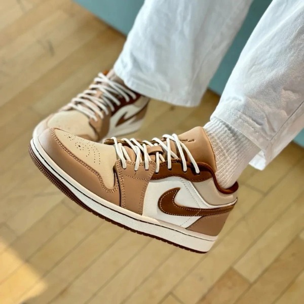 1029 -  Giày Nike Air Jordan 1 Low Premium Tan Brown HF5753 221 [HÀNG CHÍNH HÃNG]