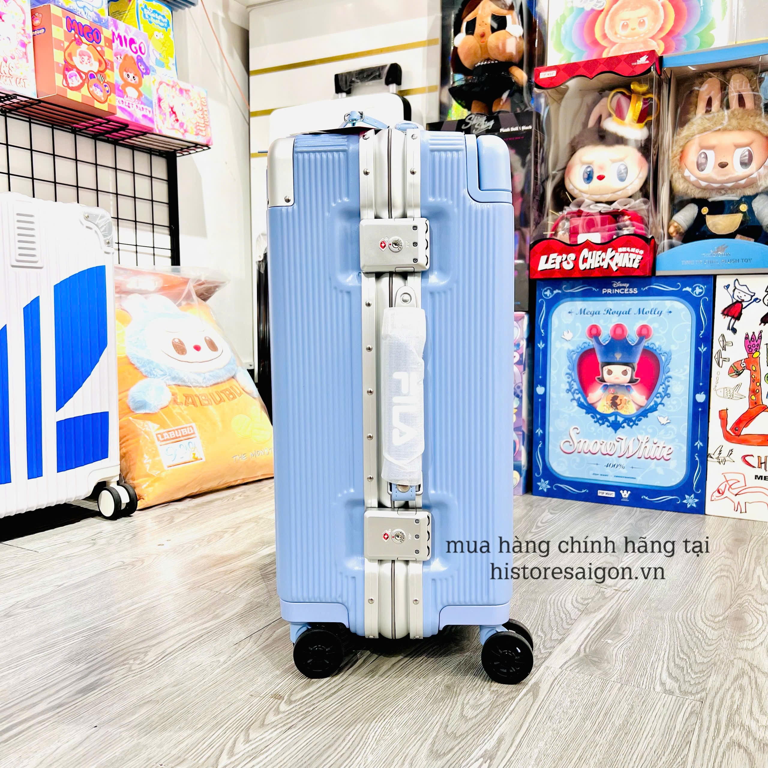 1792 - Vali Fila Xanh Dương Size Cabin 22 Xách Tay Embossed Logo [HÀNG CHÍNH HÃNG]