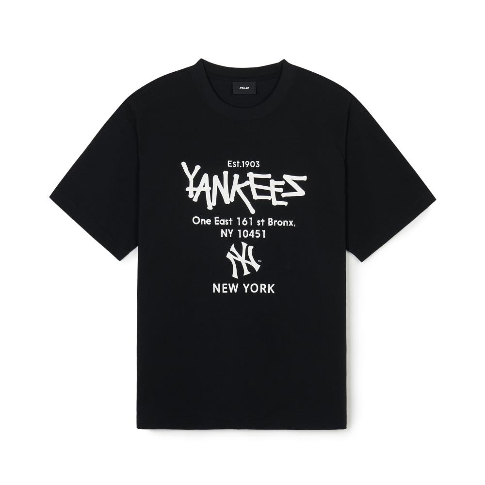 980 -  Áo MLB NY 2024 Basic Lettering Over Fit New York Yankees - Black Đen - Code 3ATSB2243 50BKS [HÀNG CHÍNH HÃNG]