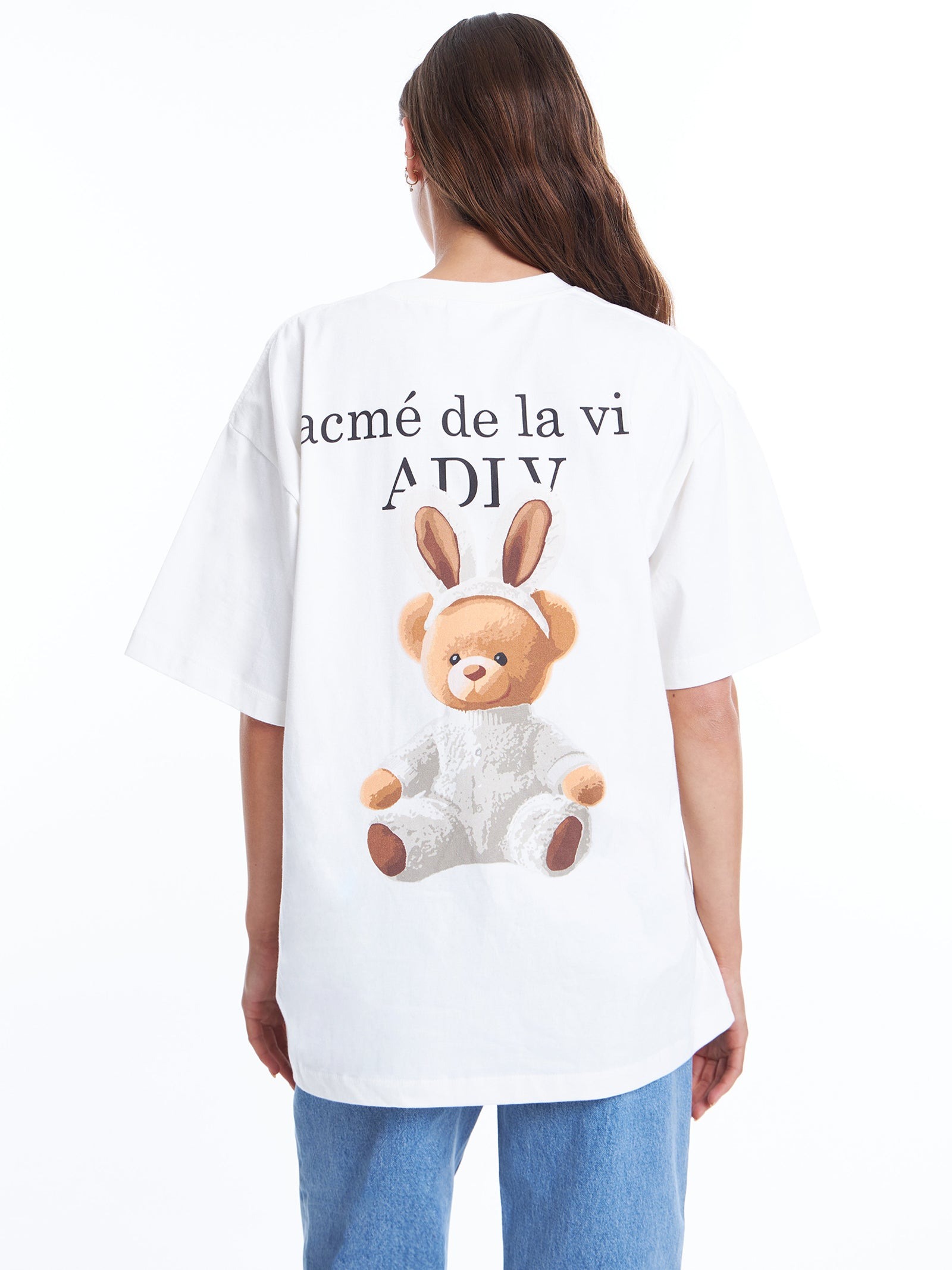 2195 - Áo ADLV Fuzzy Font Rabbit Bear Doll Cream Acmé de la vie ADLV-24SS-SSLRBR-CRM [HÀNG CHÍNH HÃNG]