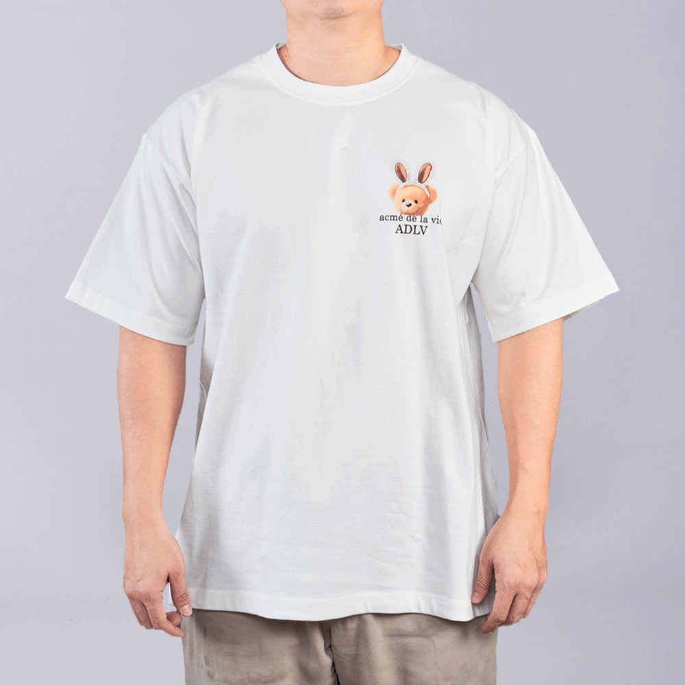 2195 - Áo ADLV Fuzzy Font Rabbit Bear Doll Cream Acmé de la vie ADLV-24SS-SSLRBR-CRM [HÀNG CHÍNH HÃNG]