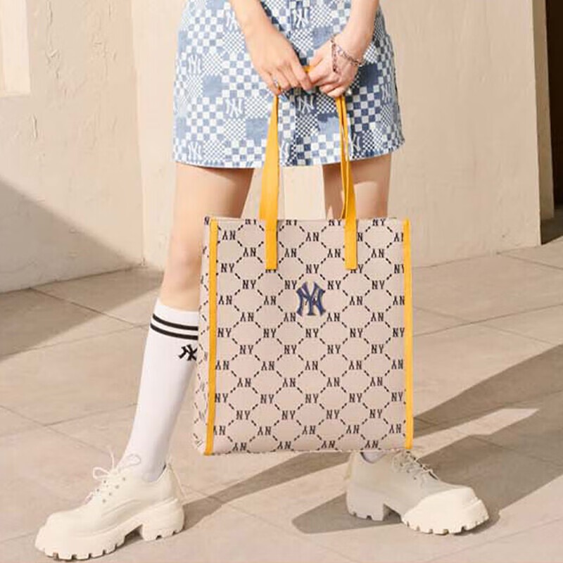 743 - Túi MLB Tote Mono Diamond Jackquard NY Beige - Be