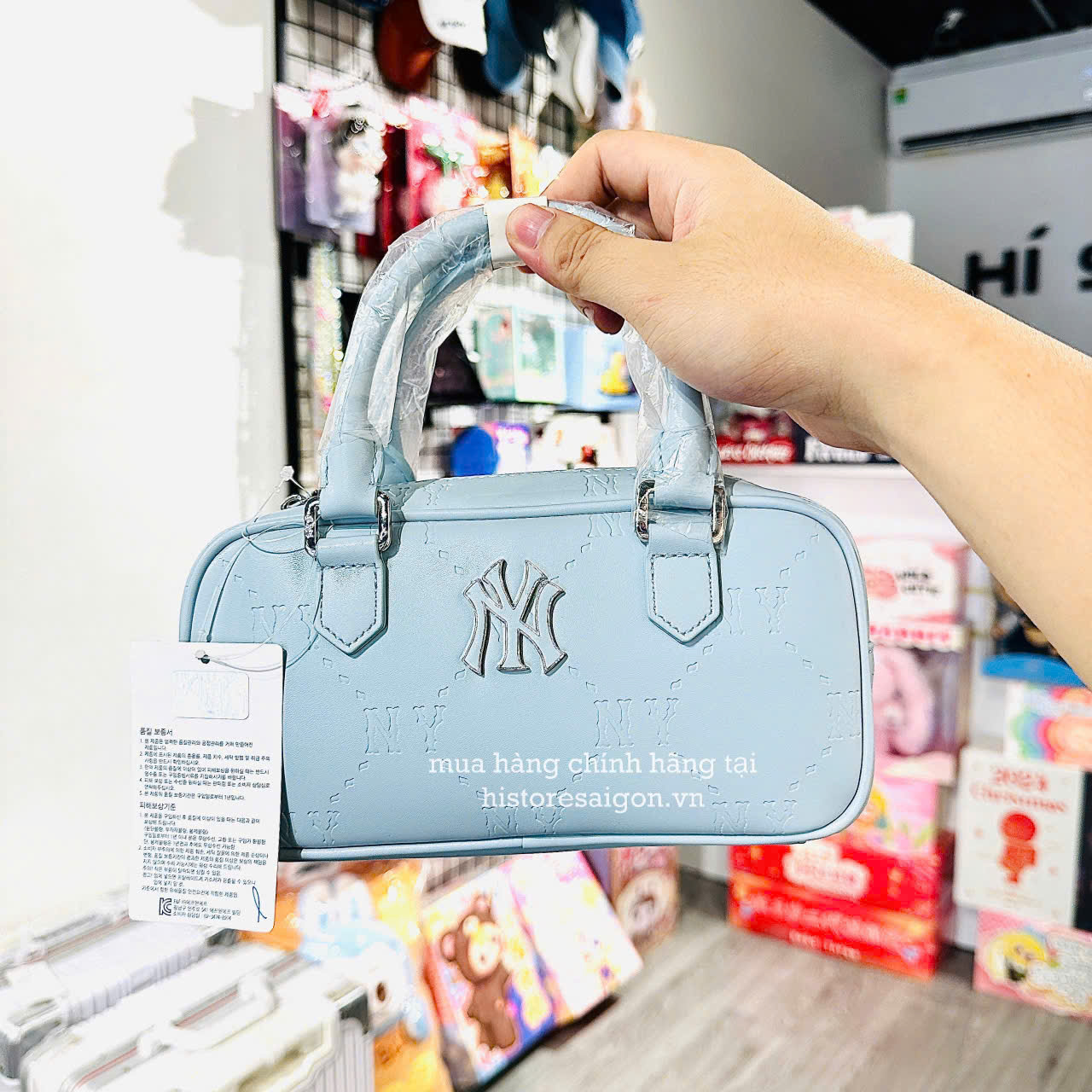 1729 - Túi MLB Diamond Monogram New York Baby Blue 7ACRMD55N-50SBL [HÀNG CHÍNH HÃNG]