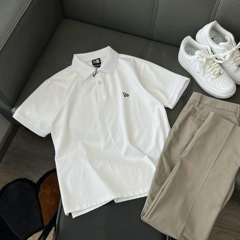 881 - Áo New Era Polo Flag PIQ Trắng 13570087 [HÀNG CHÍNH HÃNG]