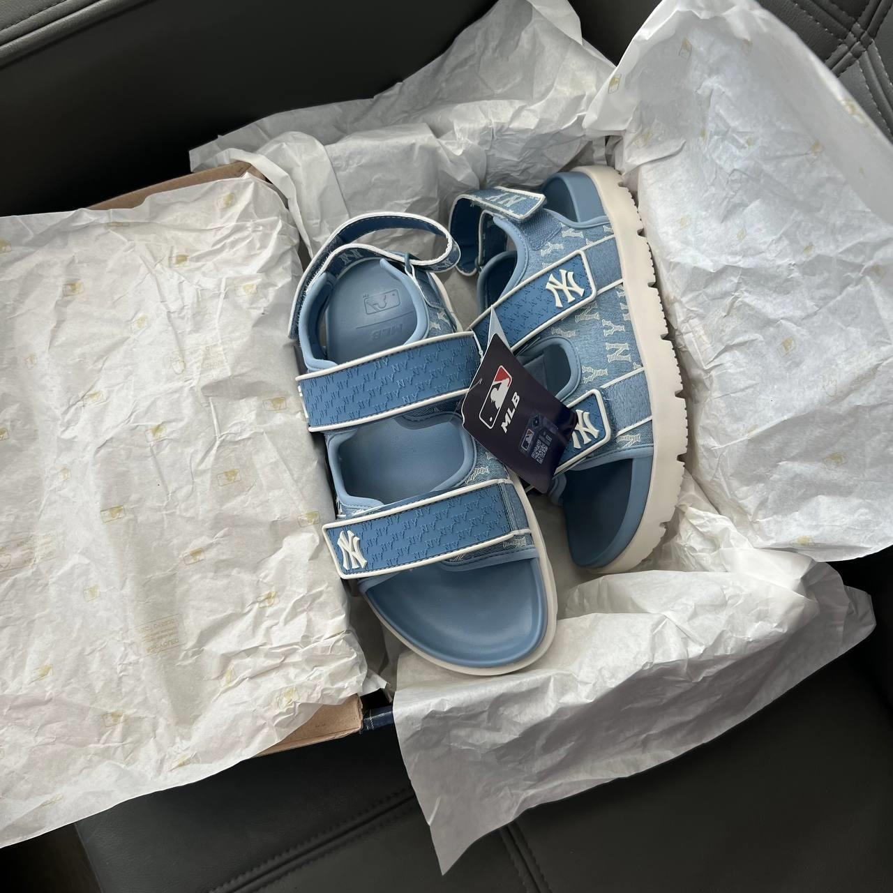 1051 -  Sandal MLB Liner Denim Monogram New York Yankees Blue - Code 3ASDTPD43 50BLS [HÀNG CHÍNH HÃNG]