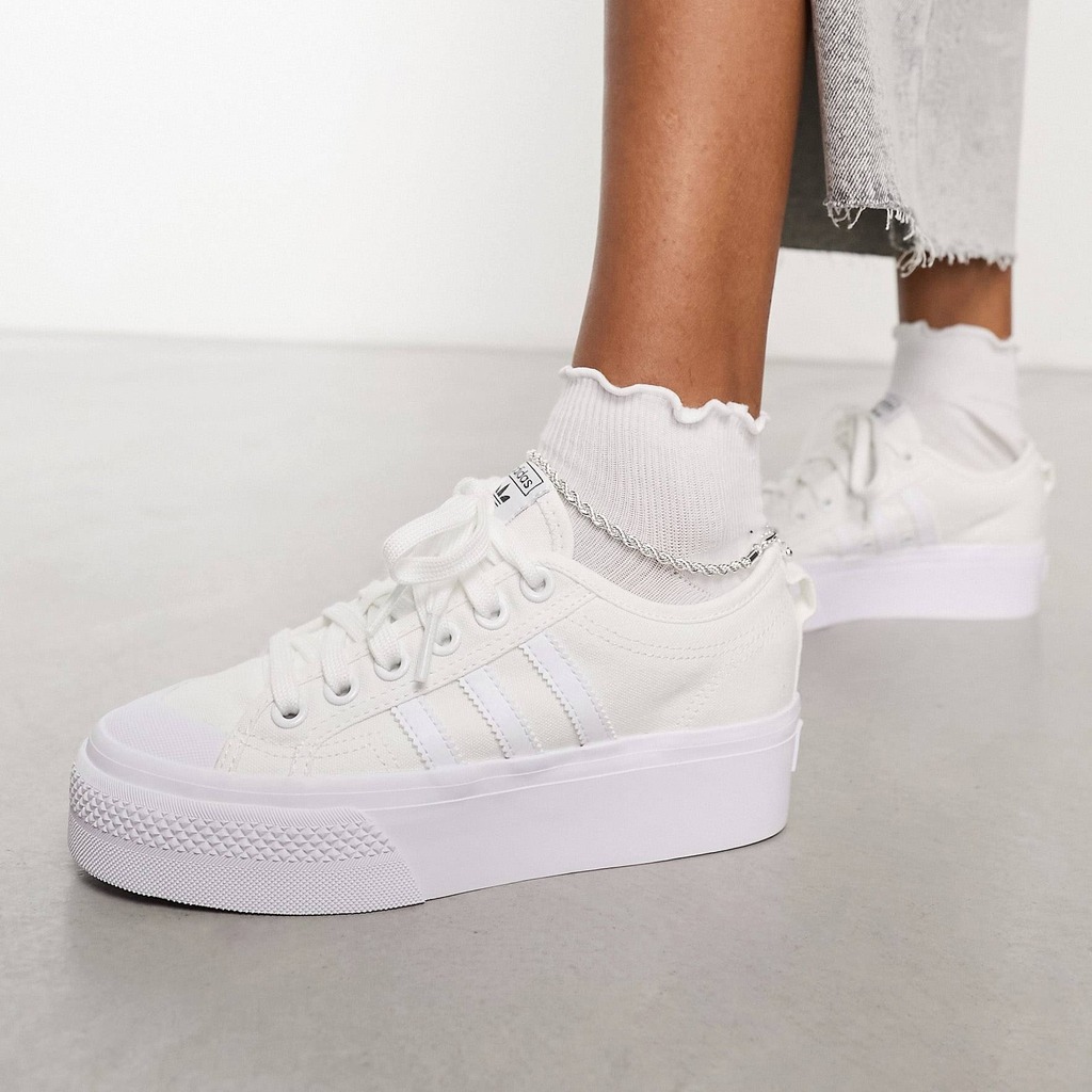 Adidas Nizza Platform White Platform Sneakers Adidas Giày Adidas