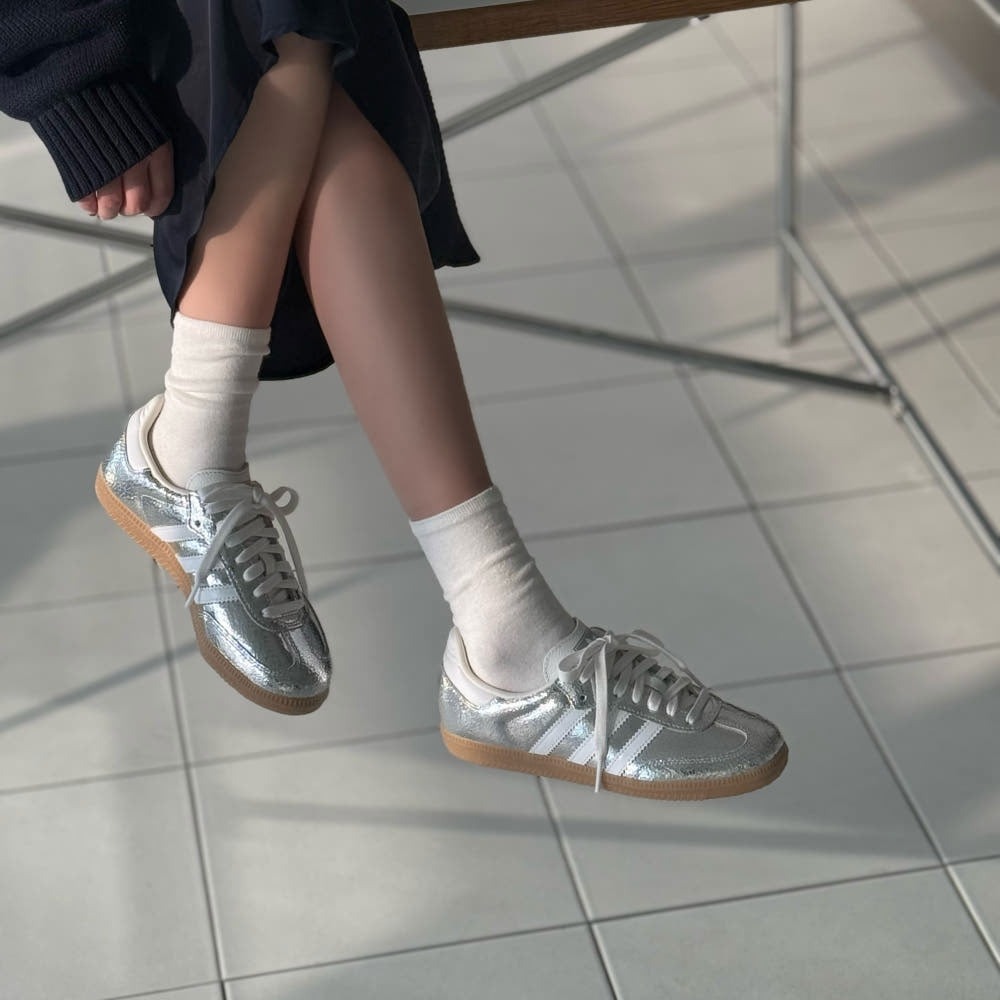 1770 - Giày Adidas Samba OG Silver Metallic Cracked JR0035 [HÀNG CHÍNH HÃNG]
