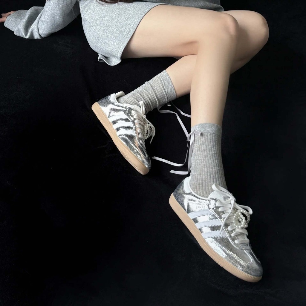 1770 - Giày Adidas Samba OG Silver Metallic Cracked JR0035 [HÀNG CHÍNH HÃNG]