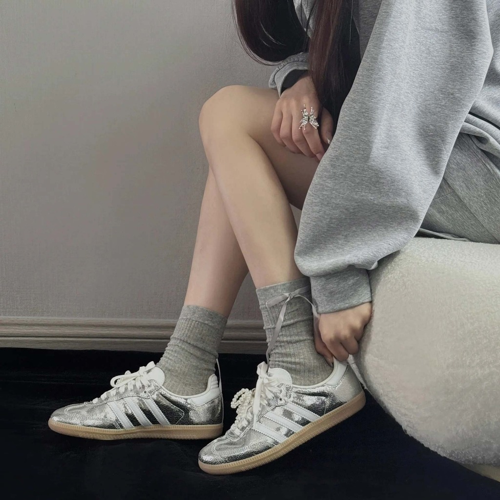 1770 - Giày Adidas Samba OG Silver Metallic Cracked JR0035 [HÀNG CHÍNH HÃNG]