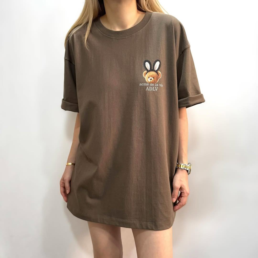 2193 - Áo ADLV Fuzzy Font Rabbit Bear Doll Caco Acmé de la vie ADLV-24SS-SSLRBR-CCA [HÀNG CHÍNH HÃNG]