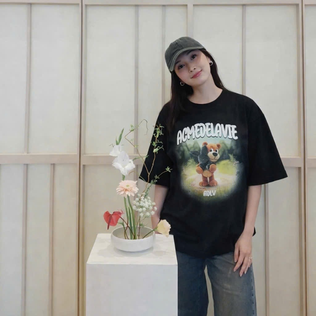2747 - Áo ADLV Rabbit Hug Short Đen Acmé de la vie [HÀNG CHÍNH HÃNG]