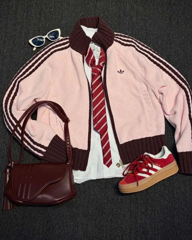 2127 - Áo Adidas Originals Knit Track Top Hồng Dâu KV8867 [HÀNG CHÍNH HÃNG]