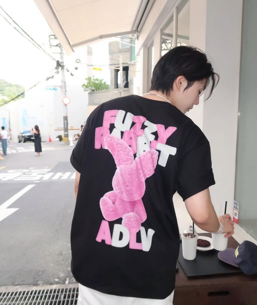 2113 - Áo ADLV Fuzzy Font Rabbit Đen Acmé de la vie ADLV-24SS-SSAFFR-BLK [HÀNG CHÍNH HÃNG]