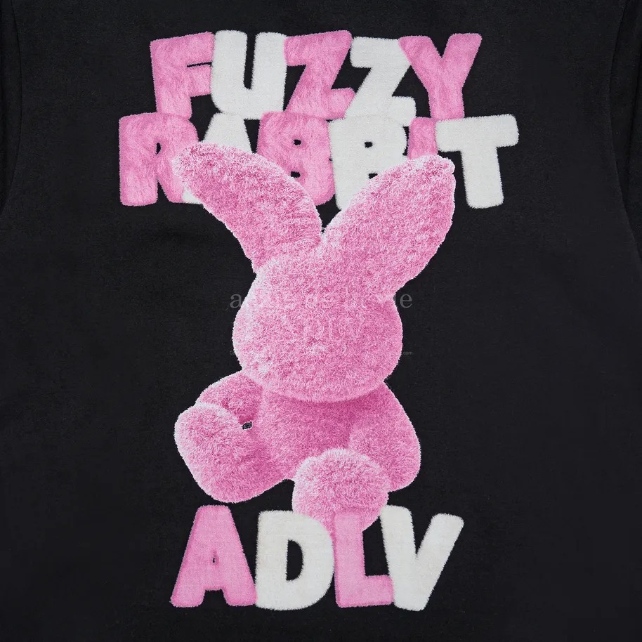 2113 - Áo ADLV Fuzzy Font Rabbit Đen Acmé de la vie ADLV-24SS-SSAFFR-BLK [HÀNG CHÍNH HÃNG]