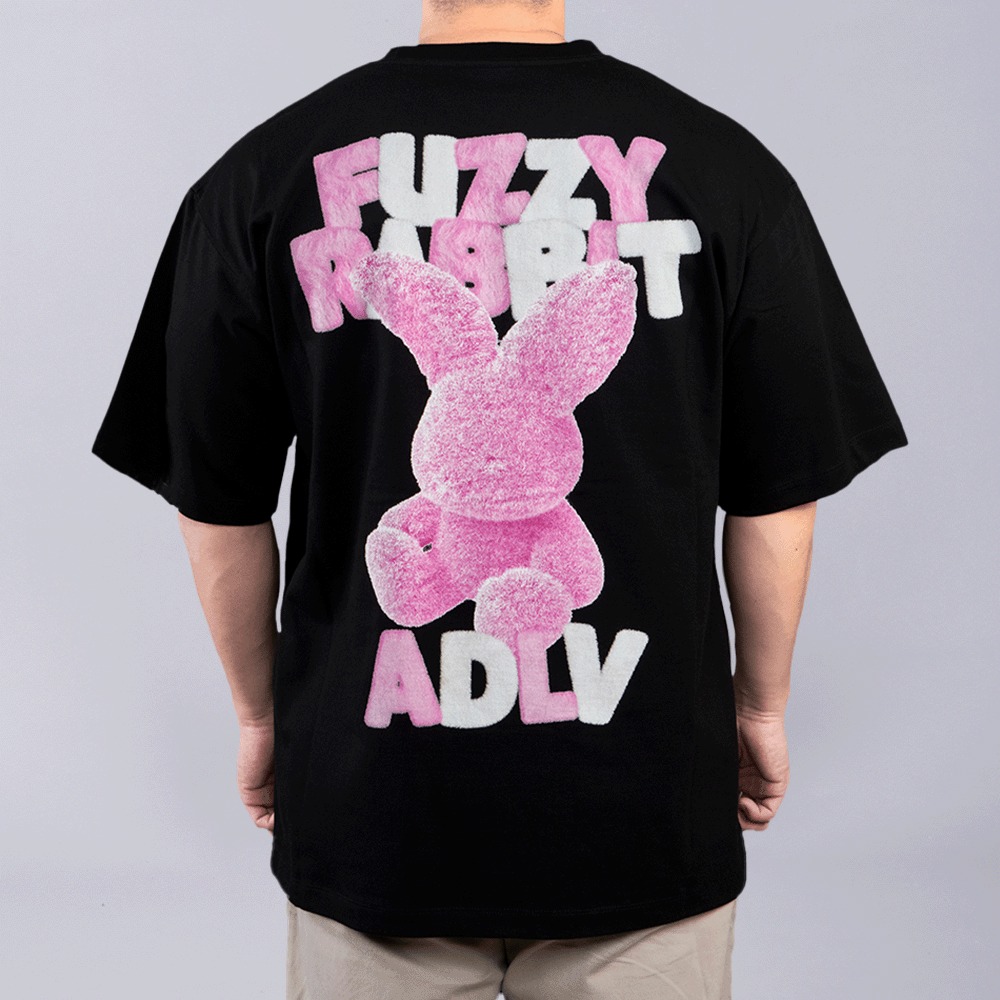 2113 - Áo ADLV Fuzzy Font Rabbit Đen Acmé de la vie ADLV-24SS-SSAFFR-BLK [HÀNG CHÍNH HÃNG]