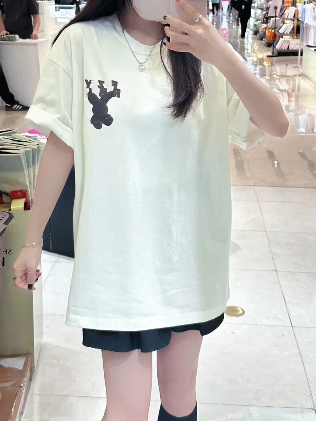 2114 - Áo ADLV Fuzzy Font Rabbit Trắng Kem Acmé de la vie ADLV-24SS-SSAFFR-CRM [HÀNG CHÍNH HÃNG]