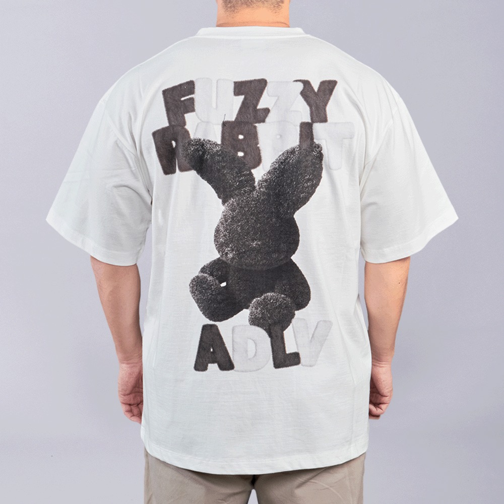 2114 - Áo ADLV Fuzzy Font Rabbit Trắng Kem Acmé de la vie ADLV-24SS-SSAFFR-CRM [HÀNG CHÍNH HÃNG]