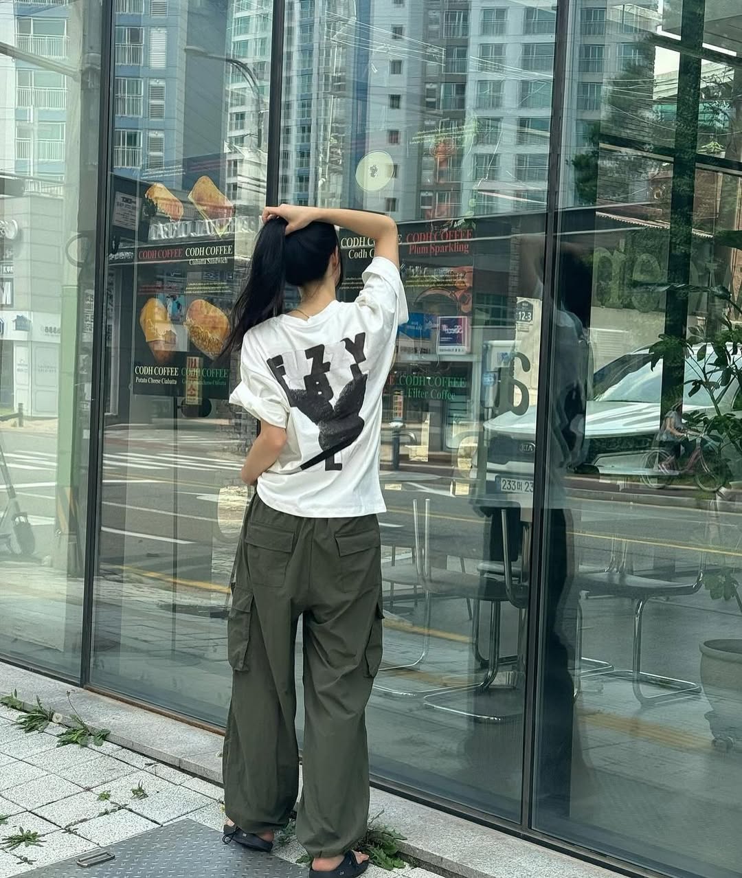 2114 - Áo ADLV Fuzzy Font Rabbit Trắng Kem Acmé de la vie ADLV-24SS-SSAFFR-CRM [HÀNG CHÍNH HÃNG]