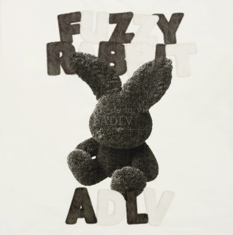 2114 - Áo ADLV Fuzzy Font Rabbit Trắng Kem Acmé de la vie ADLV-24SS-SSAFFR-CRM [HÀNG CHÍNH HÃNG]