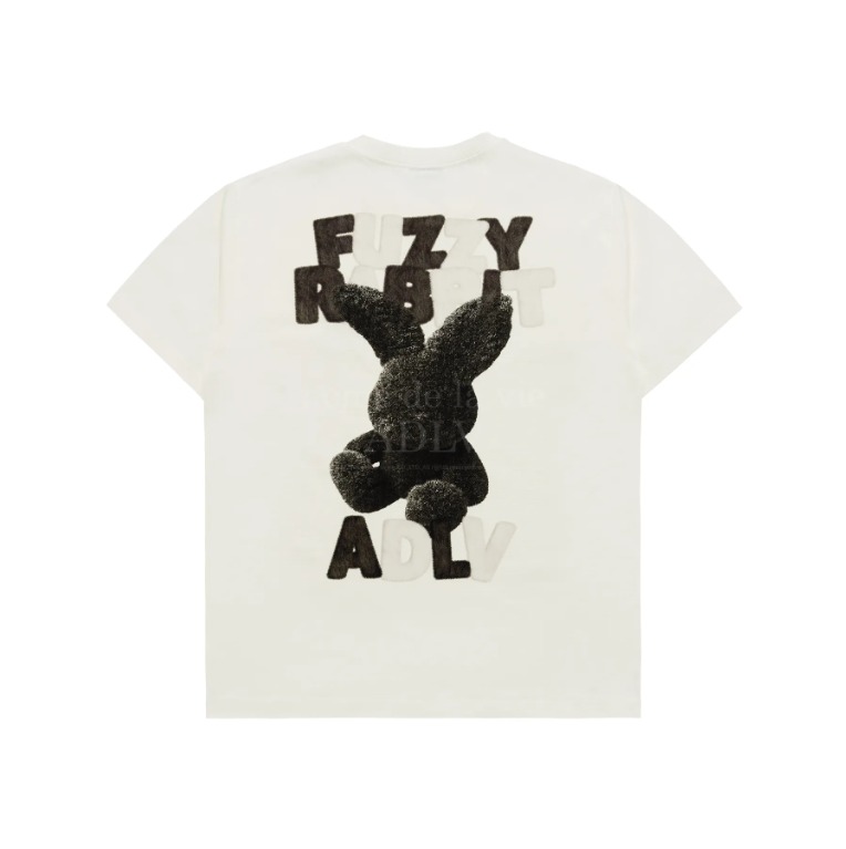 2114 - Áo ADLV Fuzzy Font Rabbit Trắng Kem Acmé de la vie ADLV-24SS-SSAFFR-CRM [HÀNG CHÍNH HÃNG]